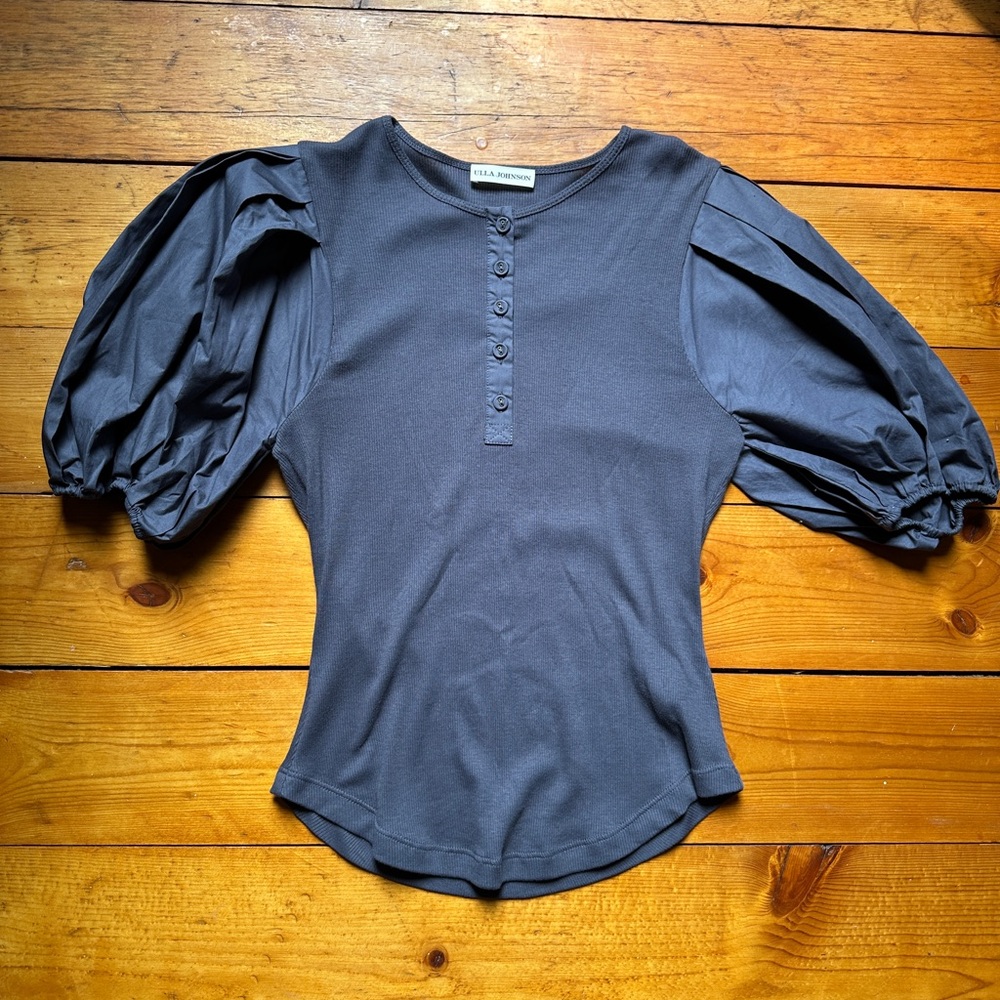 Ulla Johnson Charcoal Puff Sleeve Blouse